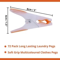 Allecto Plus - Extra Grote Kledingpinnen Set voor Waslijn - 6 Dozen / 72 Stuks - Sterke Clips - Non-slip Grip - Windvaste Kledingpins voor Binnen en Buiten - Ergonomisch Design - Thuis Waspin - Was Rek Accessoires — thumbnail 4