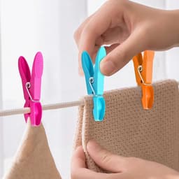 TOVBMUP 60 stuks wasknijpers - Groot formaat - 4 kleuren - Kunststof materiaal - Met stevige buitenveer - Antislip ontwerp - Geschikt voor het drogen van kleding en het sluiten van snackzakken — thumbnail 3