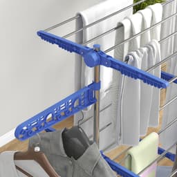 HOMCOM-Wäscheständer-Edelstahl, ABS-142L x 55B x 152H cm-Blau — thumbnail 2