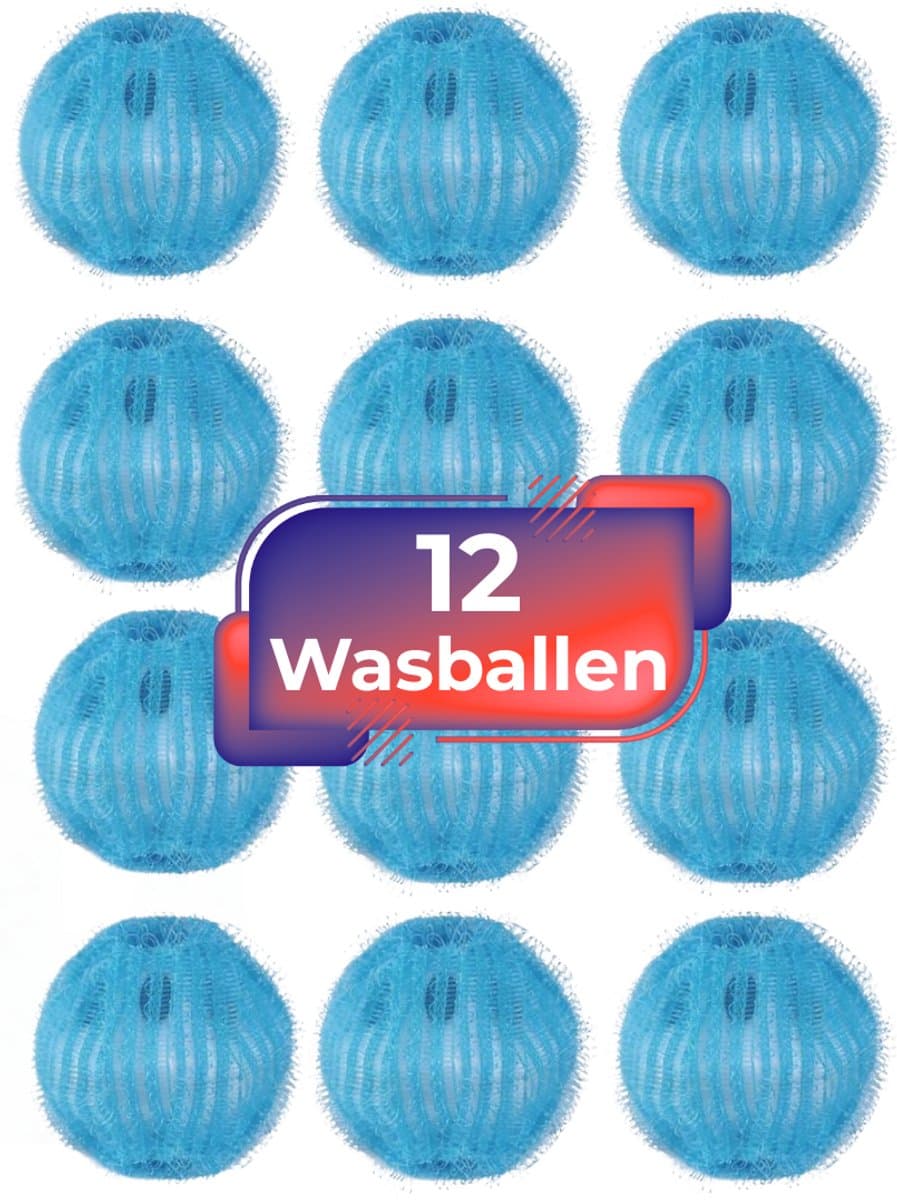 Maxenza Wasballen voor wasmachine - 12 stuks - Anti-pluis - Wasbollen - Anti haar - Ook geschikt voor dierenharen — afbeelding 1