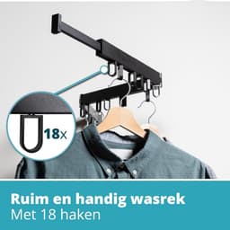 DailySupplies® Wasrek Inklapbaar op Wieltjes - Droogmolen - Droogtoren Staand — thumbnail 3