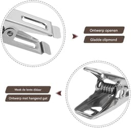 Liefdesklemmen - Wasknijpers van roestvrij staal - Wasknijpers - Quiltklemmen - Multifunctioneel - Clips met goede grip - Clips van roestvrij staal - Wasknijpers voor huishoudelijk gebruik - Voor kleding, sokken, voedselzegels, foto's - 60 stuks — thumbnail 2