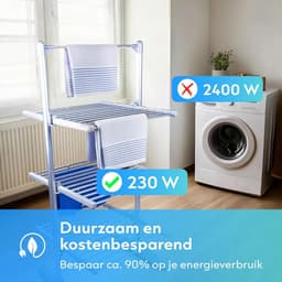 Elektrisch Droogrek - Wasrek Inklapbaar - Grijs — thumbnail 3