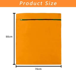 Waszakken voor huisdieren - Waszakken van twill polyester - Grote waszakken met rits - Voorkomt dat waszakken verstopt raken door dierenhaar - wasmachine, 70 x 80 cm，waszak voor huisdieren voor honden, katten en konijnen (oranje kleur)- L — thumbnail 2