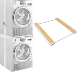 Universeel stapel-/verbindingsframe voor wasmachine en wasdroger, wasmachine accessoires/droger accessoires, tussenframe wasmachine en droger met ratelkabel, breedte — thumbnail 1
