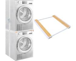 Universeel stapel-/verbindingsframe voor wasmachine en wasdroger, wasmachine accessoires/droger accessoires, tussenframe wasmachine en droger met ratelkabel, breedte