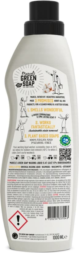 Marcel's Green Soap Universeel Wasmiddel - Vanille & Katoen - 6 x 1L - 138 wasbeurten — thumbnail 3