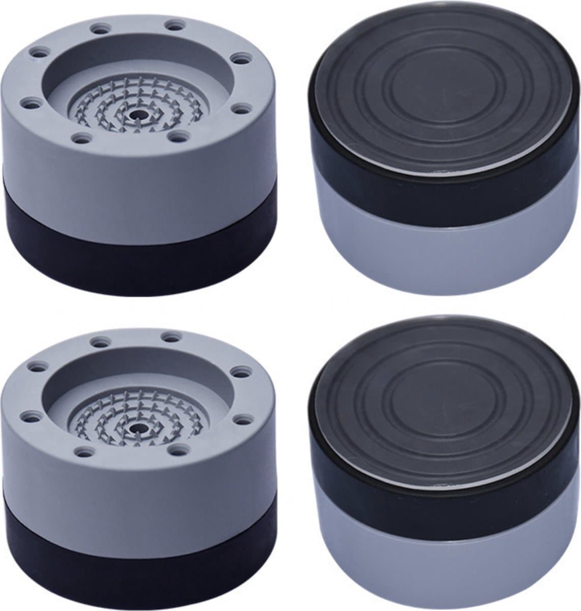 ***Schokdempers - Schok demper - Wasmachine - Dempers - Trillende Wasmachine - Anti schok - Demping - Set van 4 stuks - Grijs - Extra dik - Voetjes wasmachine - van Heble® *** — afbeelding 1