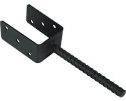 Instortanker Zwart voor 8 x 8 cm Palen U|anker | Per Stuk