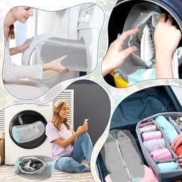 Schoenwaszak – waszak – met 360° reinigingsfleece en ritssluiting – Geluidsreducerend – Wasmachinebestendig – Voor Sneakers – Universele Maat – 2 Stuk – Grijs — thumbnail 2