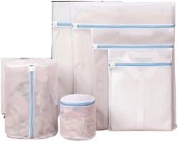 Waszak - Blauwe waszakken met rits - Opbergzakken van fijn gaas -Bescherm je Wasgoed en Wasmachine - Waszakken voor het wassen van bh's, ondergoed, sokken, babykleding, voor op reis en voor opslag - 6-delige set