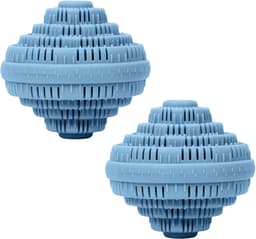 Home Deco Factory Wasmachinebol - 2x - met keramische kralen - D10 cm - blauw - wassen zonder wasmiddel — thumbnail 1