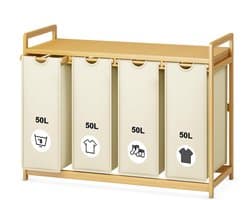 Wassorteerder 4 Vakken - Wasmand - 200L -Beige