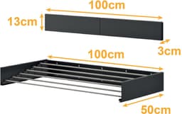 LUNOR® Belize - 100 cm Uittrekbaar - Opvouwbaar - Industrieel Grijs — thumbnail 2