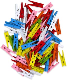 Houten mini wasknijpers XL set voor knutselen en decoratie (72 stuks) — thumbnail 4