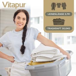 Uitschuifbare Wanddroger met 4m Droogoppervlak - Ruimtebesparende Kledinglijn voor Balkon en Badkamer — thumbnail 2