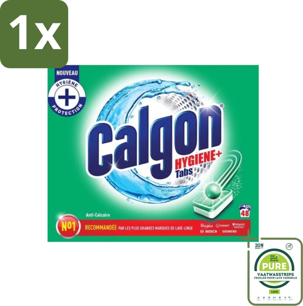 1 x Calgon - Wasmachinereiniger - Tegen Kalkaanslag - 48 Tabletten - Wasmachinereiniger - Kalkverwijderaar - Wasmachineonderhoud - Wasmachinetabletten - Wasmachine Reiniging — afbeelding 1