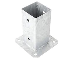 Vierkante Ankerbeugel voor Posten 120 x 120 mm - Gegalvaniseerde Staalbasis voor Concreet, Hekken, en Tuinhuisjes