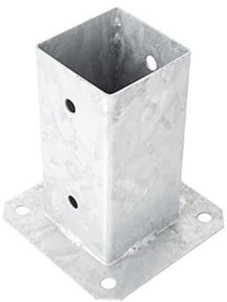 Vierkante Ankerbeugel voor Posten 120 x 120 mm - Gegalvaniseerde Staalbasis voor Concreet, Hekken, en Tuinhuisjes — thumbnail 1