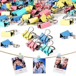 150 Stuks Mini Klapclips - 15mm Metaal Papieren Clips - Geleurde Binderclips voor Wanddecoratie en Foto's — thumbnail 1