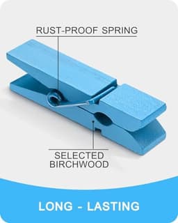 Mini Kleerspeldjes voor Fotoclips - 100 Stuks Houten Wasknijpers in Blauw voor Creatieve Knutselprojecten, Decoratie en Babyshowers — thumbnail 5
