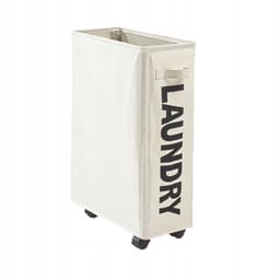 EASYFORM Wasmand Op Wieltjes 40L Beige - Opvouwbaar & Smal — thumbnail 3