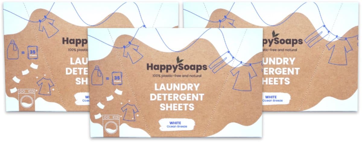 HappySoaps - Wasstrips Kwartaalbox 2+1 GRATIS - Witte Was — afbeelding 1