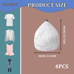 IMPERATORIS® Waszakken voor de wasmachine - Bescherming voor delicate kleding en schoenen - Wasnet van gaas - Voorkomt slijtage - Set van 4 - Wit - 40 x 30 cm — thumbnail 4