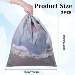 IMPERATORIS® Waszakjes voor Wasmachine - Bescherming voor Fijne Was en Schoenen - Mesh Wasnet met Rits - Voorkomt Slijtage - Set van 2 - transparente - 50 x 60 cm — thumbnail 3