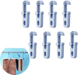 8 Stuks - Plastic Quiltclips - Knijpers - Grote Wasknijper - Strandhanddoekclips - Strandlaken Knijpers - Badlaken Clips - Handdoek Klemmen - Handdoekklem - Grote Winddichte Clip - Blauw — thumbnail 1