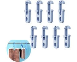 8 Stuks - Plastic Quiltclips - Knijpers - Grote Wasknijper - Strandhanddoekclips - Strandlaken Knijpers - Badlaken Clips - Handdoek Klemmen - Handdoekklem - Grote Winddichte Clip - Blauw