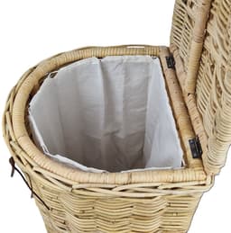 MigoStyling - Wasmand - Halrond - Naturel - Met deksel - Riet - Rotan - Hoogte 60 cm - Uitneembare waszak — thumbnail 4