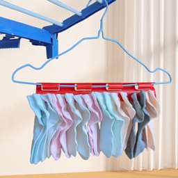 Vierdelig droogrek voor sokken en kleding, winddicht droogrek, kledinghanger, voor het drogen van sokken, ondergoed en kleine kledingstukken - rood. — thumbnail 3