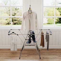 Homcom Clothes Drying Rack-Roestvrij staal, Kunststof-156,5L x 68B x 192H cm-Zilver — thumbnail 3