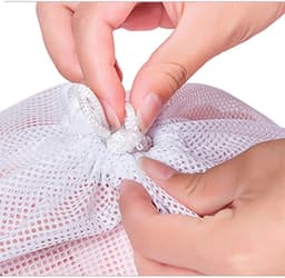 2 stuks Mesh Waszakken Met Trekkoord - 60x90 cm Herbruikbare Wasmachine Zak - Voor Delicate Was En Babykleding - Ideaal Voor Studentenhuis Woning En Reizen - Organizer Voor Bovenkleding Sokken En Panty's — thumbnail 4