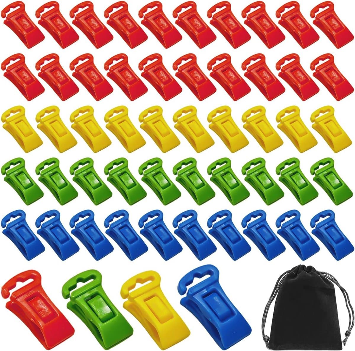 50 Sokkenklemmen met Opbergtas - Ideaal voor Wasmachine en Droger — afbeelding 1