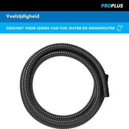 ProPlus Afvalwaterslang - 2,5 m - Afwatering - Temperatuurbestendig - Flexibel en Uittrekbaar - ø 19 mm - Voor het Geleiden van Afvalwater vanuit caravans/campers, vijvers en zwembaden - Afvoerkanaal - Zwart — thumbnail 5