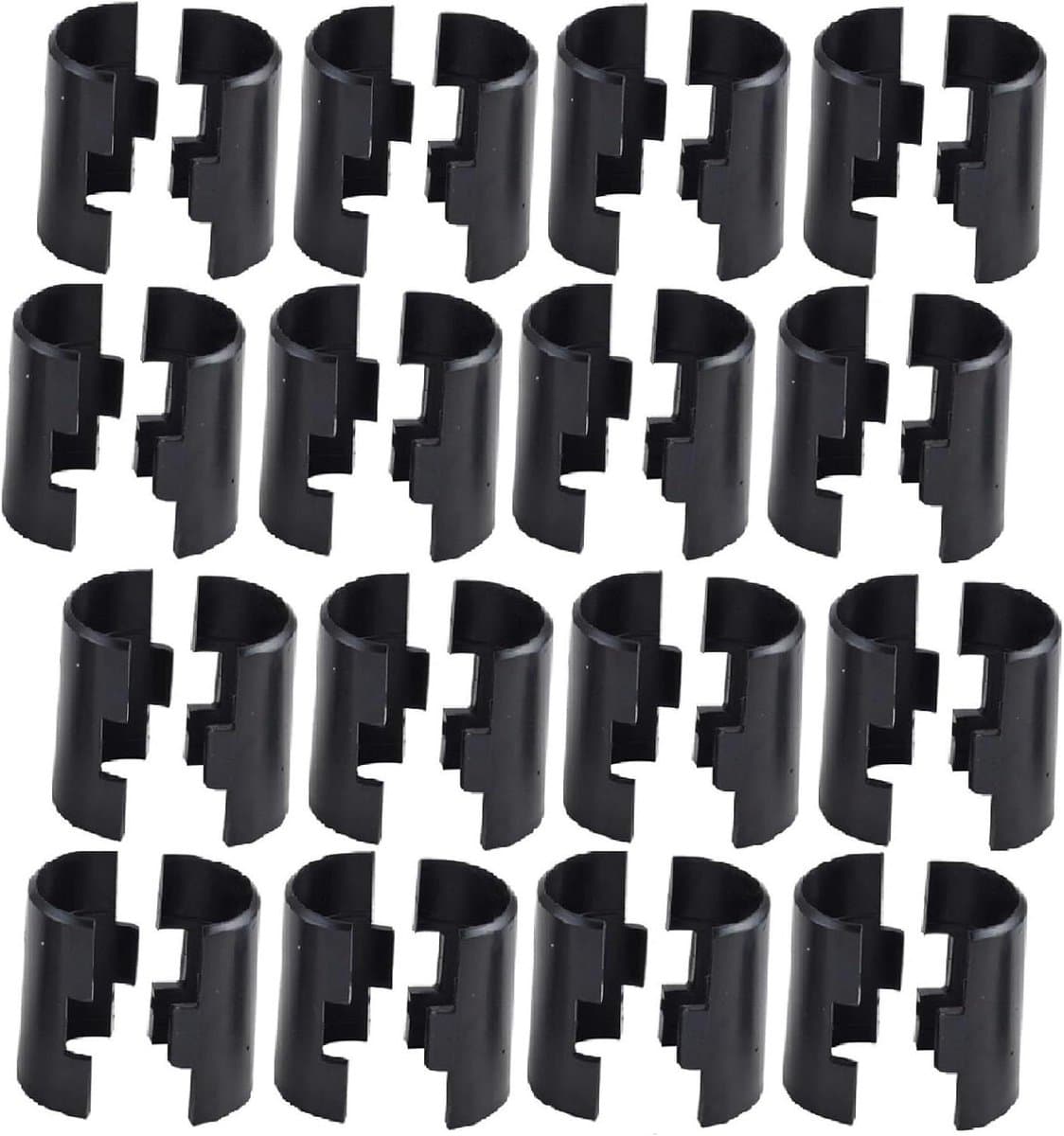 Allecta - Wire Shelf Clips voor 25mm Post Rekken, Plastic Draad Rekken Mouwen, Plank Lock Clips, Zwart [16 Paren] - Opslagorganisatie Accessoires — afbeelding 1
