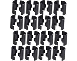 Allecta - Wire Shelf Clips voor 25mm Post Rekken, Plastic Draad Rekken Mouwen, Plank Lock Clips, Zwart [16 Paren] - Opslagorganisatie Accessoires