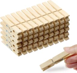 Pack van 50 houten wasknijpers voor al je kleingoed — thumbnail 1