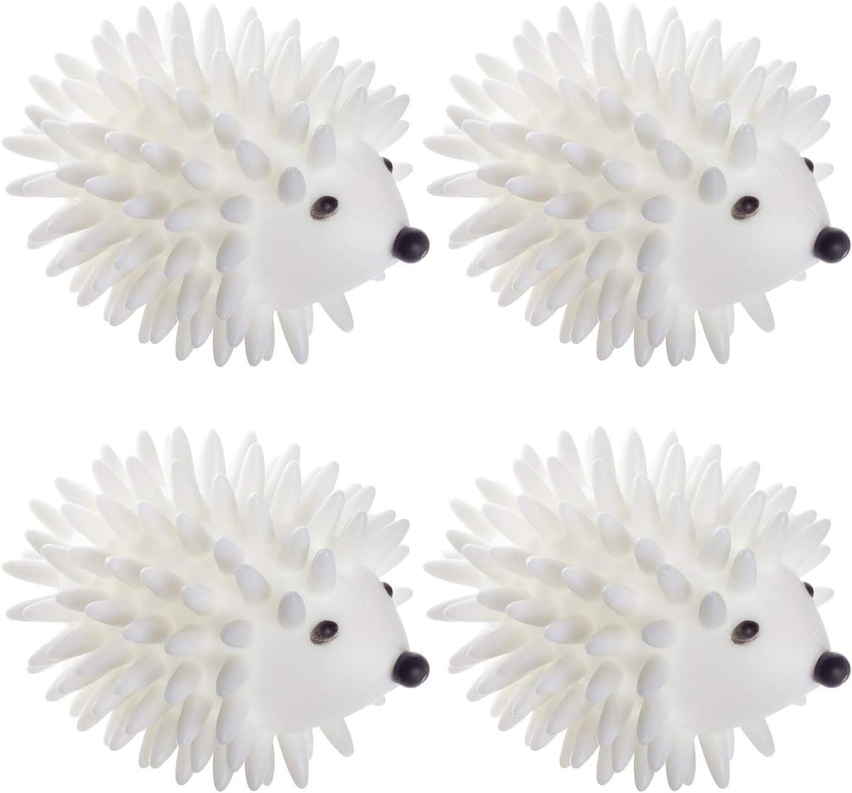 Gigicial Herbruikbare egelvormige droogballen - Milieuvriendelijke PVC wasballen - Verkort de droogtijd, vervang wasverzachter - 4-pack - Universeel + Wit — afbeelding 1