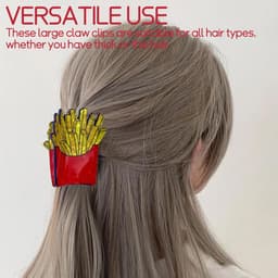 2 stuks Haarclips in Voedselvorm - Hamburger en Friet Klauwclip Set — thumbnail 2
