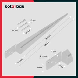 Hamerbare Hülse für Holzpfosten – 600mm Gegalvaniseerd Grondanker voor Steunconstructies — thumbnail 3