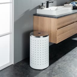 Set van 2 Wasmanden - Wit / RVS - 37L en 54L - Modern — thumbnail 2