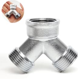 Y stuk kraan splitter - Aanvoer y stuk voor wasmachine - G 3/4" - Waterverdeler voor Wasmachine en Vaatwasser - voor gebruik in huis en tuin - G 3/4" waterverdeler - Buitenkraan - kraanverdeler tuinslangaansluiting — thumbnail 1