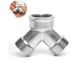 Y stuk kraan splitter - Aanvoer y stuk voor wasmachine - G 3/4" - Waterverdeler voor Wasmachine en Vaatwasser - voor gebruik in huis en tuin - G 3/4" waterverdeler - Buitenkraan - kraanverdeler tuinslangaansluiting — afbeelding 1