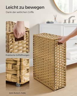 Wasmand – Grote Capaciteit – 55 l gemaakt van synthetisch rotan – Modern – Hoogwaardige Kwaliteit — thumbnail 4