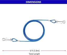Grondanker hond hondenkettingen voor buiten-hond stropdas-kabel hondenketting outdoor-hond camping accessoires hondenriemen riem voor stalen spiraal hondenspel grondpen 2 x 18 m (blauw) Grondanker hond — thumbnail 3