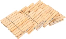 Wasknijpers - 100x st - 7,5 cm - hout - was ophangen - wasgoed knijpers — thumbnail 2