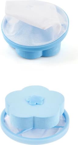 Wasmachine filter - Wasmachine reiniger - Wasmachine vuilreiniger - Wasmachine cleaner - Blauw - Herbruikbaar - Wasfilter - Schoonmaakmiddel - Vuil verwijderen - Drijvend vangnet - Haarvanger - Ontstopper - Haar - Vangnet — thumbnail 3
